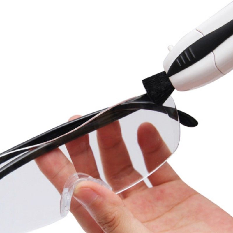 Kit de limpieza de gafas de sol con cepillo de microfibra