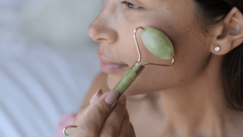 Rodillo de masaje facial de jade y herramienta de elevación Gua Sha