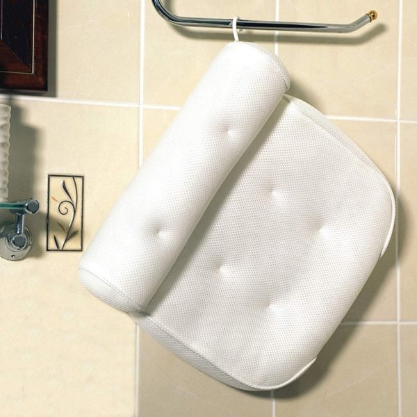 Lujosa almohada de baño para bañera - Almohada de baño ergonómica para  soporte de cuello y espalda - Almohada de bañera para una comodidad limpia  - Malla acolchada 3D transpirable - Tecnología