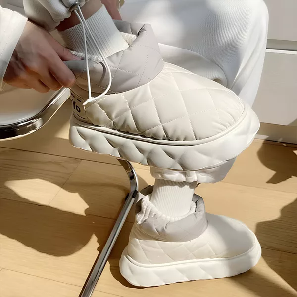 botas de invierno, botas sin cordones, botas de nieve hasta el tobillo, botas de felpa, botas impermeables, botas acolchadas