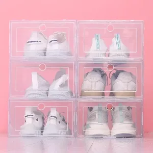 organizador de zapatos, cajas de zapatos transparentes, cajas de zapatos de plástico, caja de zapatos apilable, caja de zapatos de plástico