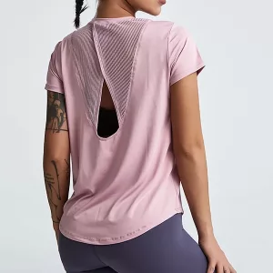 camiseta de yoga, camiseta deportiva, camiseta de yoga, camiseta de secado rápido, camiseta de fitness, camiseta de yoga, camiseta holgada para mujer, camiseta transpirable