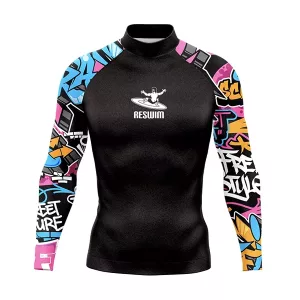 Camiseta de compresión, camiseta de natación, camiseta de protección solar, manga larga para hombre.