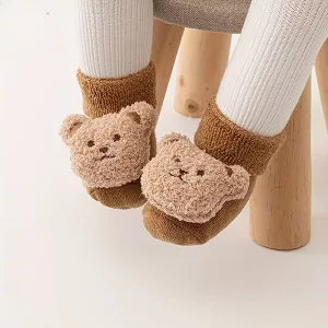 calcetines para bebés, calcetines para niños, calcetines antideslizantes, calcetines de algodón, calcetines con agarre, calcetines para niños pequeños, calcetines con animales, calcetines con ositos