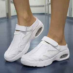 mesh clogs, strap clogs, air cushion clogs, non slip clogs, non slip nursing shoes