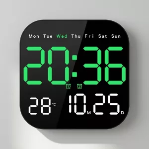 led digital wall clock, digital wall clock with temperature