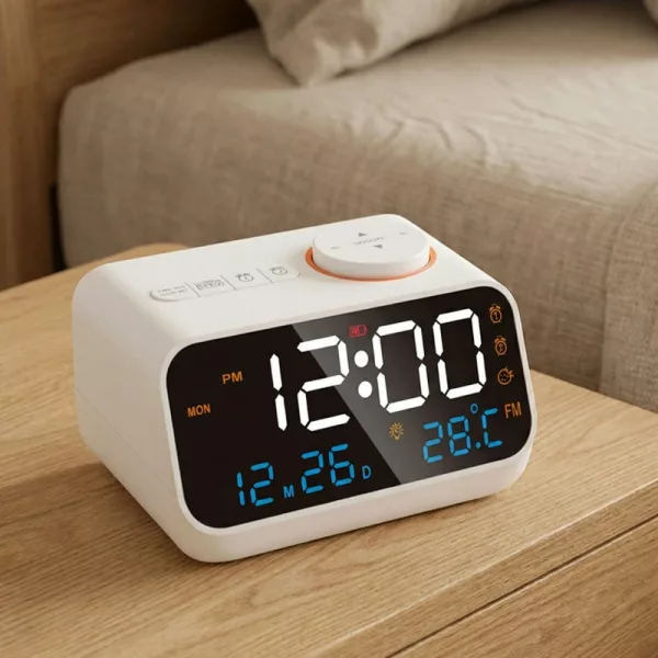 led alarm clock, radio alarm clock, alarm clock weather station,