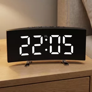 Reloj despertador digital LED con pantalla de temperatura y luz nocturna